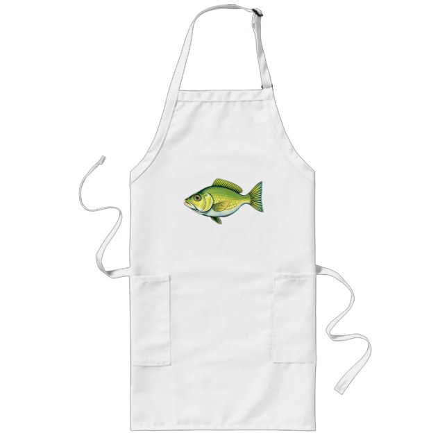 Lebhafter Grüner Fisch mit Wellenmuster Lange Schürze (Vorne)