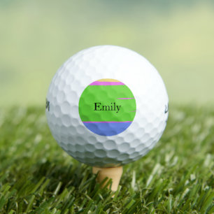 Lebhafter grüner hellblauer Individuelle Name Golfball