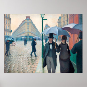Lebhafter Gustave Caillebotte Paris Street Rainy D Poster