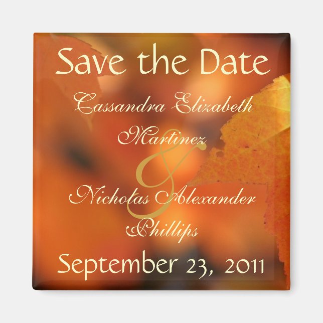 Lebhafter Herbst Save the Date Hochzeitsmagnet Magnet (Vorne)