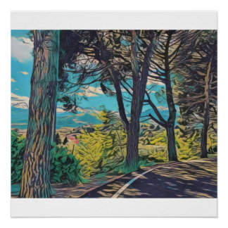 Lebhafter Herbstwald Poster