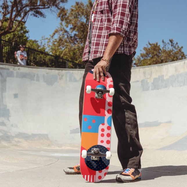 Lebhafter Hintergrund mit Kreise und Formen Skateboard (Außenbereich 2)