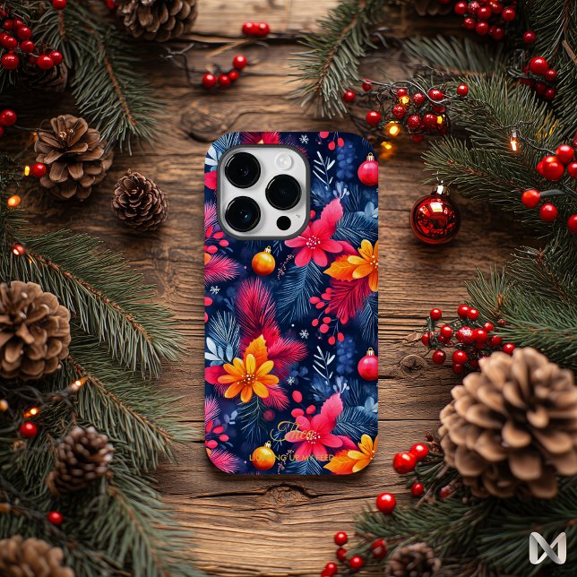 Lebhafter Holiday Cheer - Festivals Florals Orname Case-Mate iPhone Hülle (Von Creator hochgeladen)