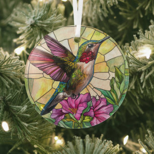Lebhafter Hummingbird erhalten Ornament Aus Glas