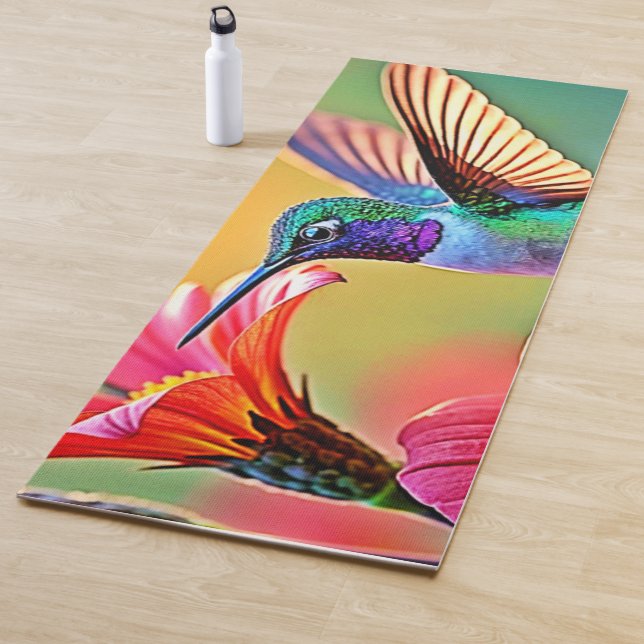 Lebhafter Hummingbird im Sunset Design Yogamatte (Beispiel)