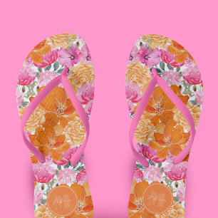 Lebhafter Individuelle Name in Rosa und Orange Blu Flip Flops