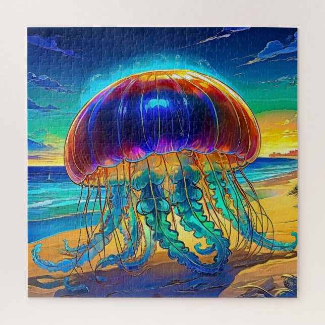 Lebhafter Jellyfish Sunset Puzzle (Vertikal)
