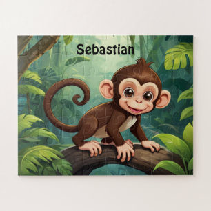 Lebhafter Jungle-Affe Personalisiert Puzzle