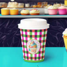 Lebhafter Karierter Cupcake | Firmenlogo