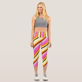 Lebhafter Karierter Fuison High Waisted Capri Leggings