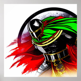 Lebhafter Knight T - Shirt Throw Kissen Glass Unte Poster