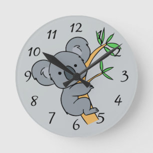 Lebhafter Koala-Bär Runde Wanduhr