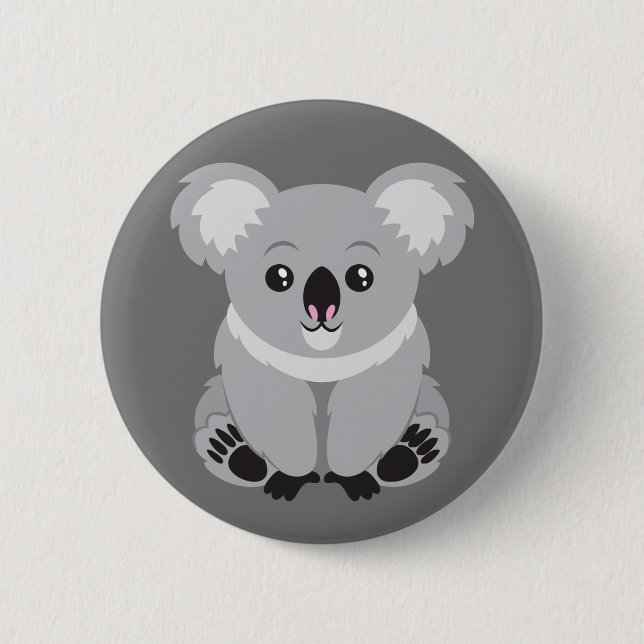 Lebhafter Koala-Bärn-Knopf Button (Vorderseite)