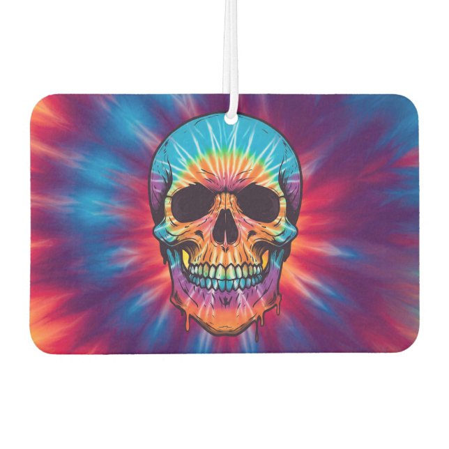 Lebhafter Krawatte-Dye Skull Air Freshener Autolufterfrischer (Vorderseite)