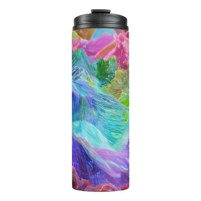 Lebhafter Kristallberg Abstrakt Thermosbecher (Vorderseite)