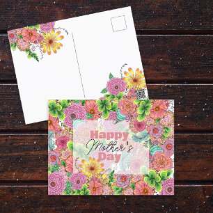 Lebhafter, künstlerisch gezeichnet Florals Muttert Postkarte