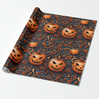 Lebhafter Kürbis mit einem Halloween-Thema Geschenkpapier