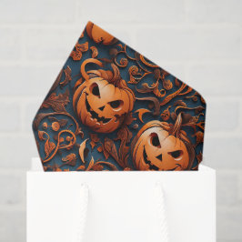 Lebhafter Kürbis mit einem Halloween-Thema Seidenpapier