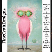 Lebhafter, langlebig Funny Pink Bird BS9 Decoupage