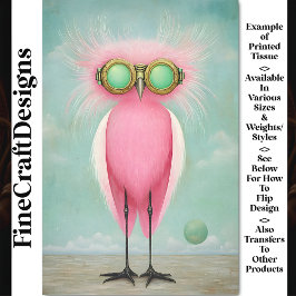 Lebhafter, langlebig Funny Pink Bird BS9 Decoupage Seidenpapier