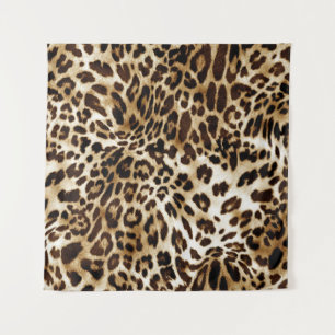 Lebhafter Leopard: farbenprächtiges Textildesign. Wandteppich