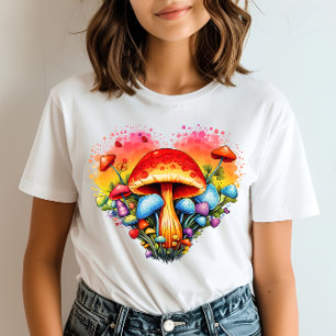 Lebhafter Liebe Pilz-T - Shirt