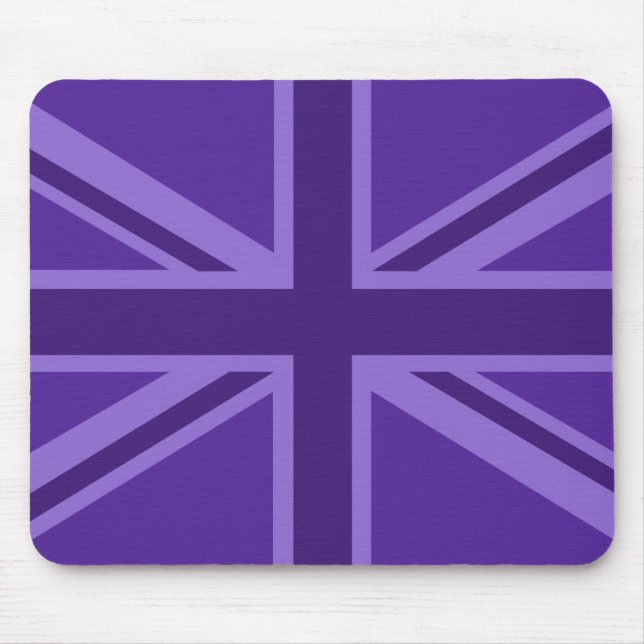 Lebhafter Lila Union Jack Mousepad (Vorne)