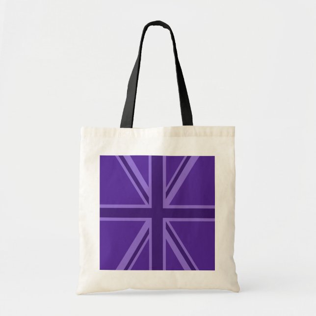 Lebhafter Lila Union Jack Tragetasche (Vorne)
