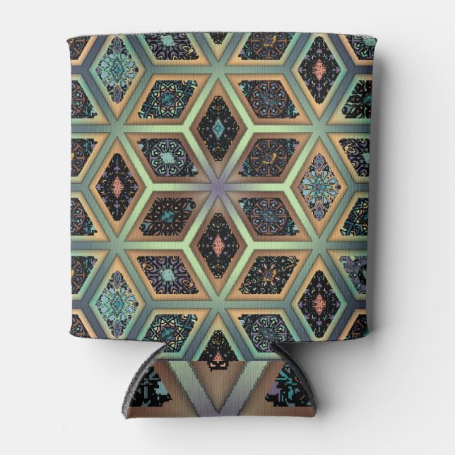 Lebhafter Mandala Blumenteppich Dosenkühler (Vorderseite)