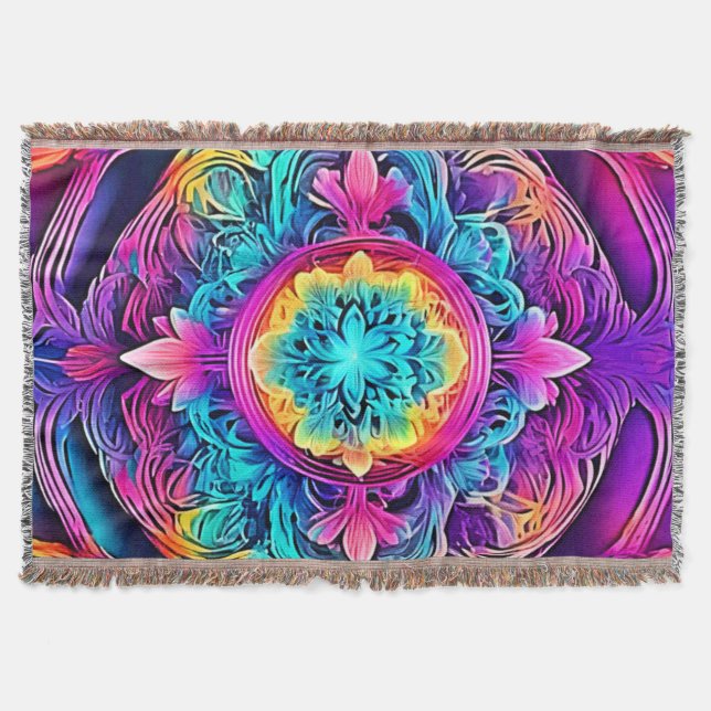Lebhafter Mandala Spirit Decke (Vorderseite)