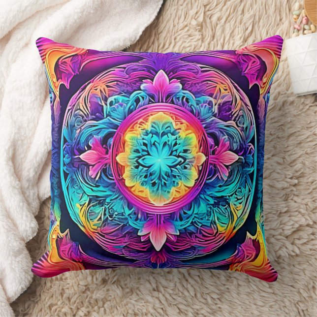 Lebhafter Mandala Spirit Kissen (Decke)