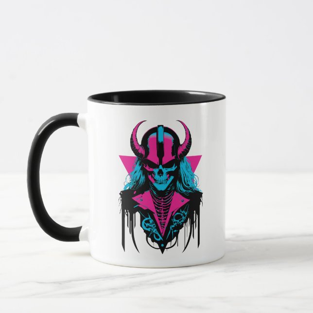 Lebhafter mittelalterlicher Zombie Skull Tasse (Links)