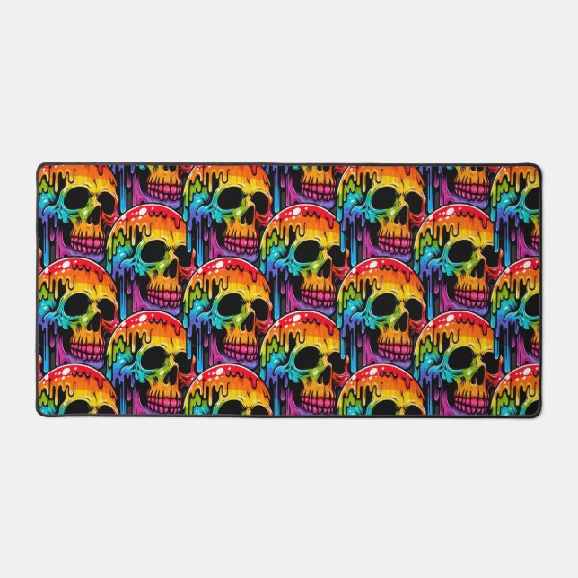 Lebhafter Multicolor Skull Schreibtischunterlage (Vorderseite)