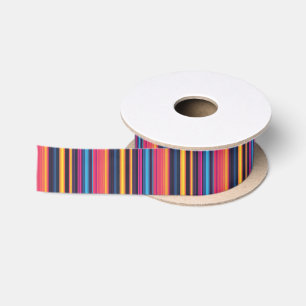 Lebhafter Multicolor Streifen Modernes Abstraktes  Satinband