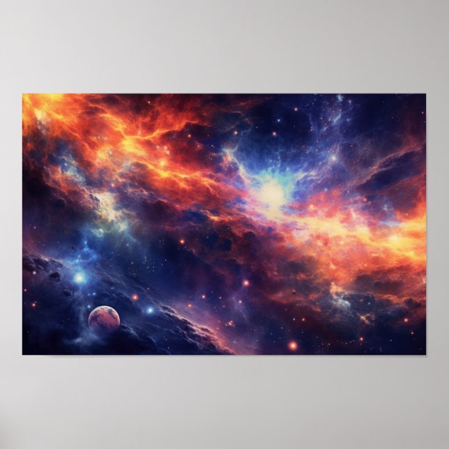 Lebhafter Nebula Galaxy Art - farbenfroher kosmisc Poster (Vorne)