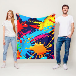 Lebhafter Neon Paint in flüssigem Ausdruck Fleecedecke