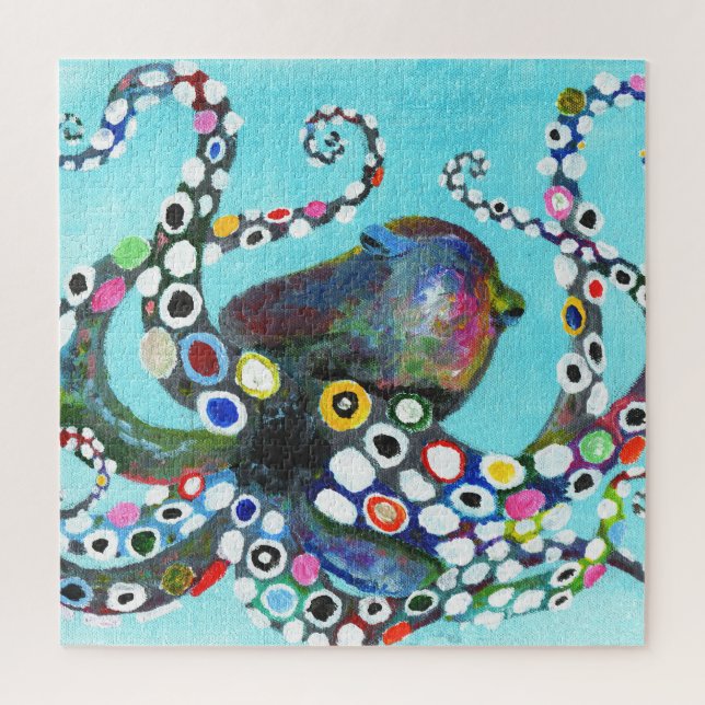 Lebhafter Oktopus: AcrylIllustration Puzzle (Vertikal)