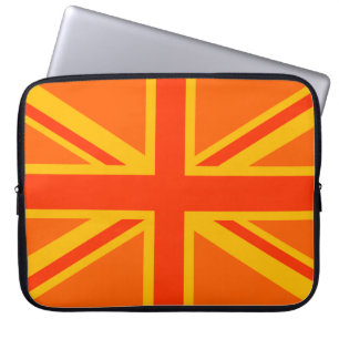 Lebhafter Orange Union Jack British Flag Swag Laptopschutzhülle