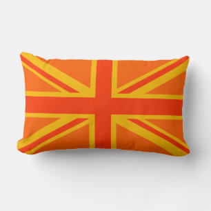 Lebhafter Orange Union Jack British Flag Swag Lendenkissen