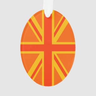 Lebhafter Orange Union Jack British Flag Swag Ornament