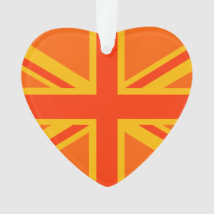 Lebhafter Orange Union Jack British Flag Swag Ornament
