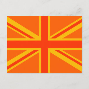 Lebhafter Orange Union Jack British Flag Swag Postkarte