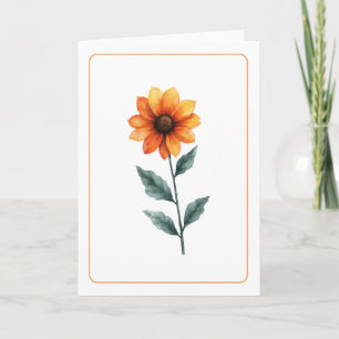 Lebhafter orangefarbener Sonnenblumen-Blank Karte