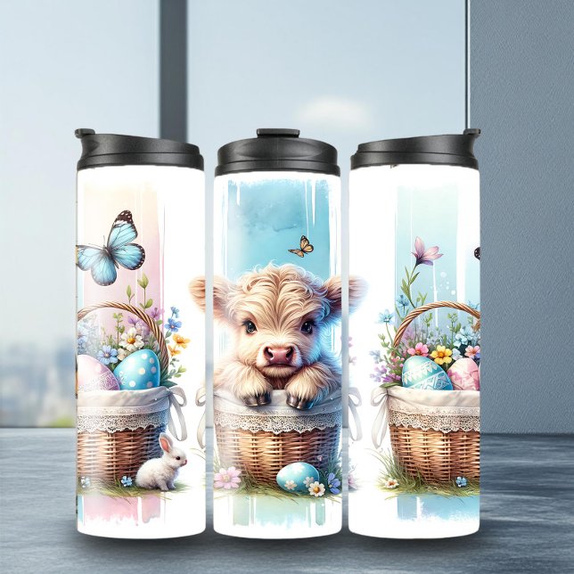 Lebhafter Osterkuh Pinselstrich Thermosbecher (Von Creator hochgeladen)
