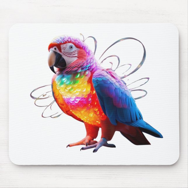 Lebhafter Papagei Mousepad (Vorne)