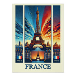 Lebhafter Paris Eiffel Tower - Frankreich Poster