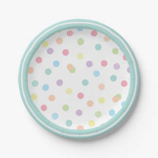 Lebhafter Pastel Polka Dot  Pappteller
