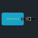 Lebhafter Personalisierter Name in Blau und Gelb Gepäckanhänger<br><div class="desc">Baby Blue wird von einem Foto eines klaren blauen Himmels mit Namenspersonalisierung inspiriert. Für spezielle Anfragen oder Fragen wenden Sie sich bitte an den Künstler unter wafadahdalcreates@gmail.com. © Wafa Y. Dahdal - Alle Rechte vorbehalten.</div>