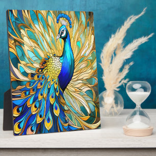 Lebhafter Pfau im Jugendstil Fotoplatte
