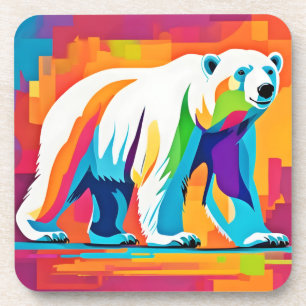 Lebhafter Polar-Bär Getränkeuntersetzer